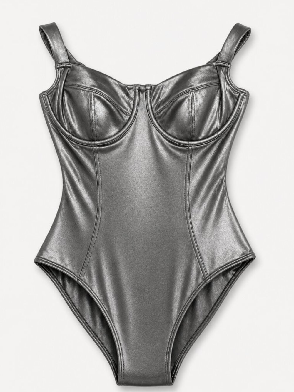 NWOT TA3 Shaping Swimwear Lifty Size XS Reg/Long H/I Cup in Pewter Grey